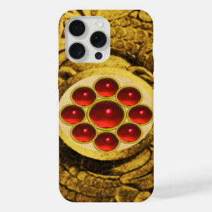 MON WITH RED RUBY GEMSTONS Gold Griffins iPhone 15 Pro Max Case