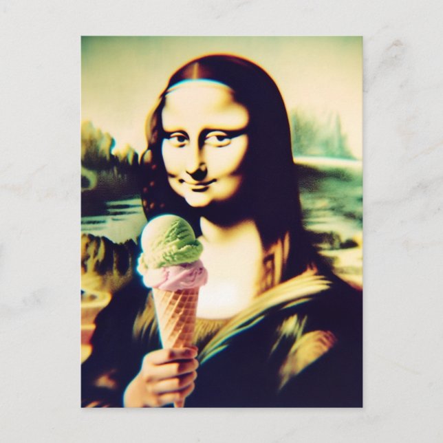 Mona and an ice cream postcard (Front)