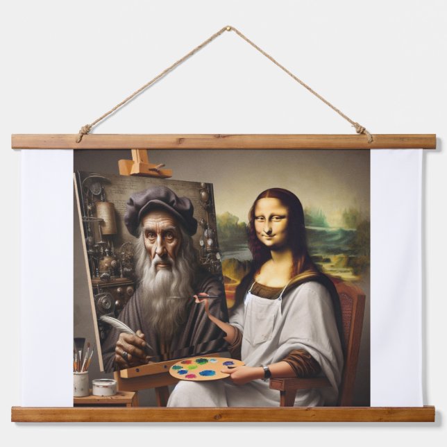 Mona Does da Vinci Hanging Tapestry (Front)