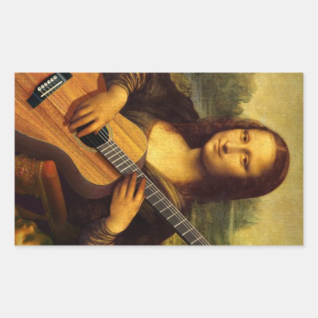 Mona Guitar Rectangular Sticker (Front)
