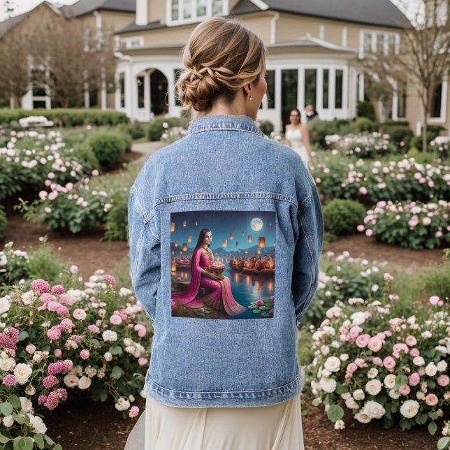 Mona in Roy Krathong Festival Thailand Denim Jacket (Wedding Back)