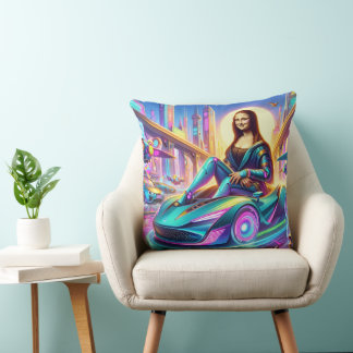 Mona in The future time and a hitech car Cushion