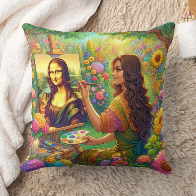 Mona is drawing Mona Cushion (Blanket)