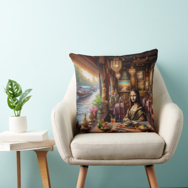 Mona is in a Thai restaurant Cushion (Chair)