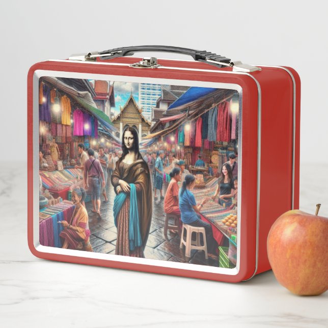 Mona is in an Indian market Thailand Metal Lunch Box (In Situ)