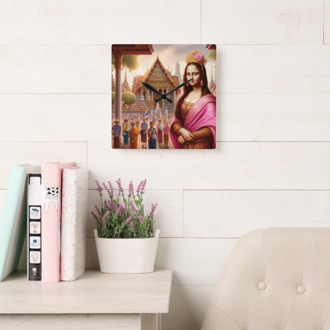 Mona is in front of Thai temple Square Wall Clock (Reading Room)