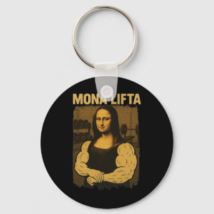 Mona Lifta Gym Workout Funny Mona Lisa Fitness Vin Key Ring