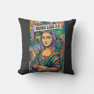 Mona Lisa 2.0 Modern Pop Art Influencer Poster - S Cushion
