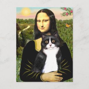 Mona Lisa - Am SH black and white cat Postcard