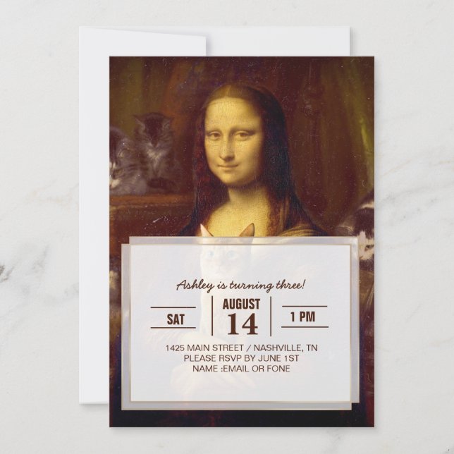 Mona Lisa and her cat                              Invitation (Front)