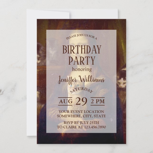 Mona Lisa and her cat                              Invitation (Front)