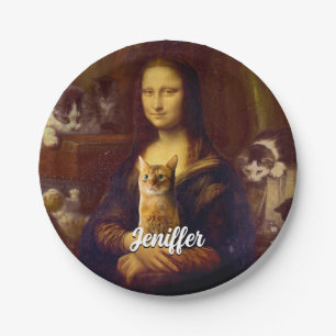 Mona Lisa and her cat                              Paper Plate