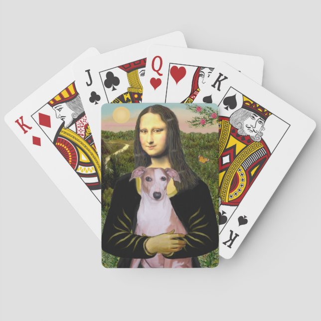 Mona Lisa and her Whippet Playing Cards (Back)