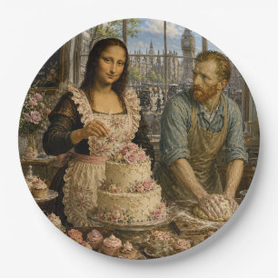 Mona Lisa and Van Gogh Bake Off Paper Plate