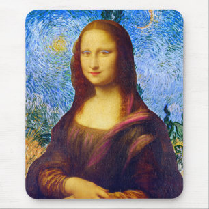 Mona Lisa and Van Gogh  Mouse Mat