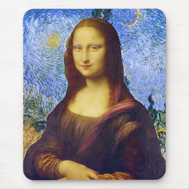Mona Lisa and Van Gogh  Mouse Mat (Front)