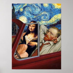 Mona Lisa and Van Gogh Poster