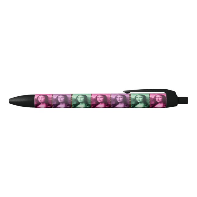 Mona Lisa Animal Print Green Pink Purple Black Ink Pen (Top)
