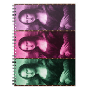Mona Lisa Animal Print Green Pink Purple Notebook