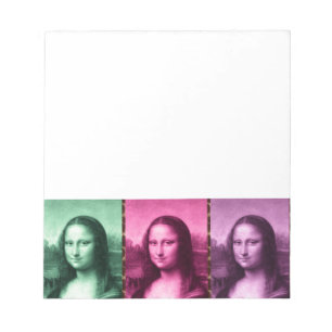 Mona Lisa Animal Print Green Pink Purple Notepad