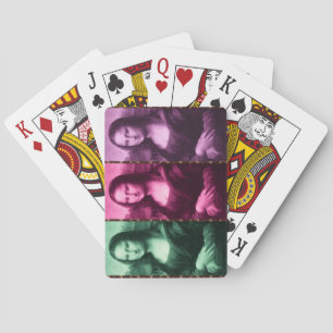 Mona Lisa Animal Print Green Pink Purple Playing Cards