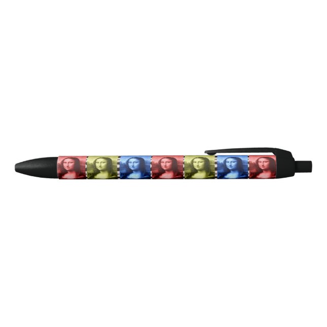 Mona Lisa Animal Print Primary Colours Black Ink Pen (Top)