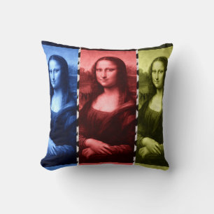 Mona Lisa Animal Print Primary Colours Cushion