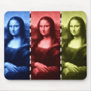Mona Lisa Animal Print Primary Colours Mouse Mat