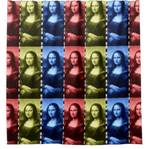 Mona Lisa Animal Print Primary Colours Shower Curtain