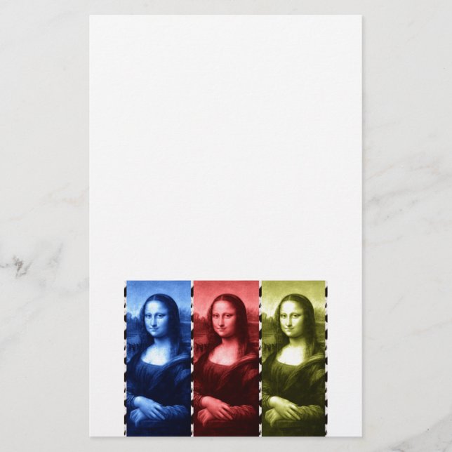 Mona Lisa Animal Print Primary Colours Stationery (Front)