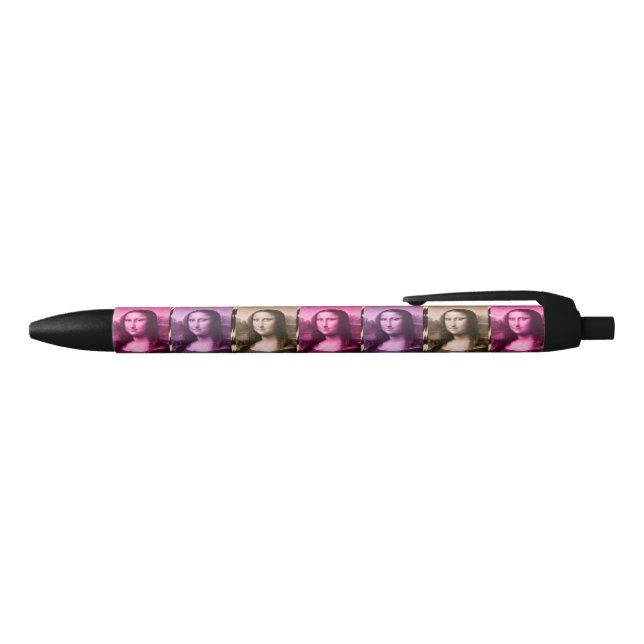 Mona Lisa Animal Print Purple Pink Chocolate Black Ink Pen (Top)
