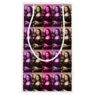 Mona Lisa Animal Print Purple Pink Chocolate Small Gift Bag