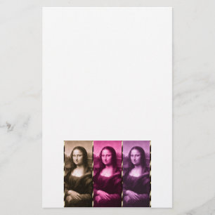 Mona Lisa Animal Print Purple Pink Chocolate Stationery