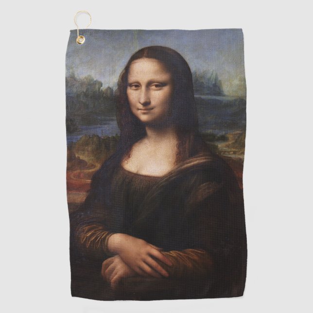 Mona Lisa & Art Golf Towel /Leonardo da Vinci  (Front)