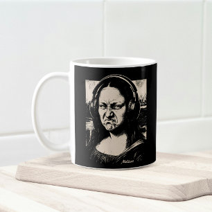 Mona Lisa Bass Face Funny Music Lovers DJs Coffee Mug