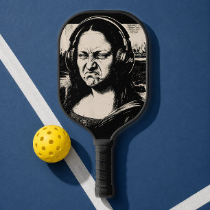 Mona Lisa Bass Face Funny Music Lovers DJs Pickleball Paddle