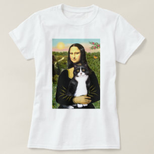 Mona Lisa - black and white cat T-Shirt
