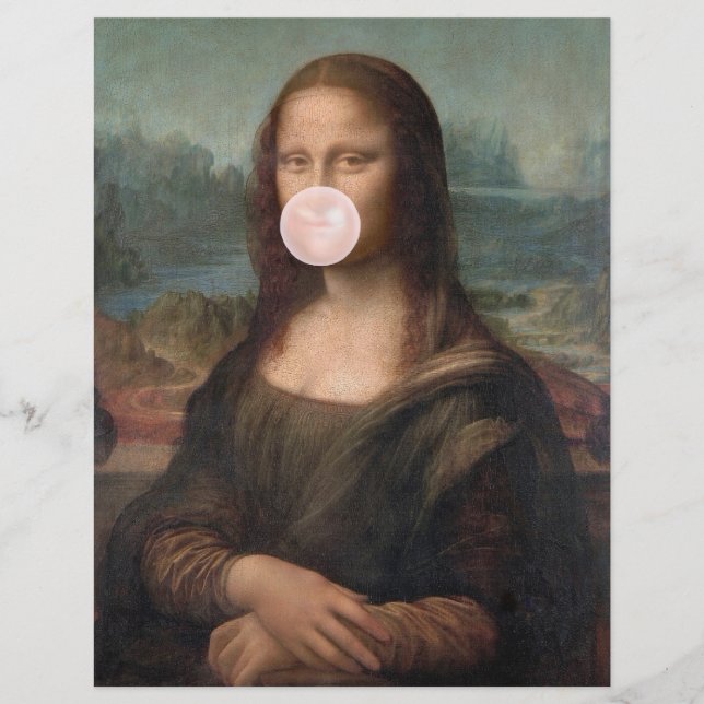 Mona Lisa Blowing Pink Bubble gum  (Front)