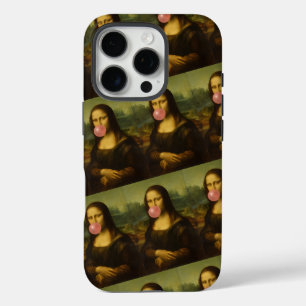 Mona Lisa Blowing Pink Bubble Gum iPhone 16 Pro Case
