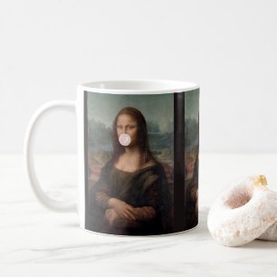 Mona Lisa Blowing Pink Bubble gum Coffee Mug