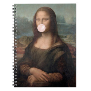 Mona Lisa Blowing Pink Bubble gum Notebook