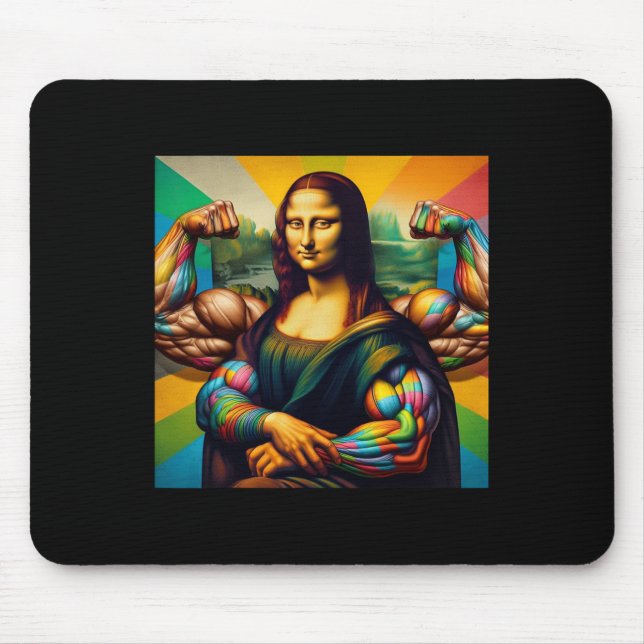 Mona Lisa Bodybuilding Funny Gift 2  Mouse Mat (Front)