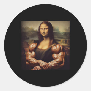 Mona Lisa Bodybuilding Funny Gift 4 Classic Round Sticker