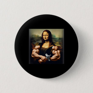 Mona Lisa Bodybuilding Funny Gift 6  Cm Round Badge