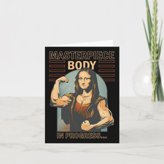 Mona Lisa Bodybuilding Muscle Gym Weightlifting Wo Card (Front)