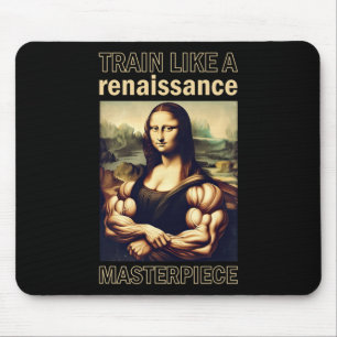 Mona Lisa Bodybuilding Muscle Gym Weightlifting Wo Mouse Mat