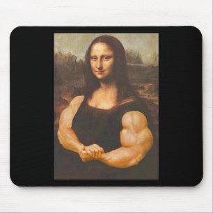 Mona Lisa Bodybuilding Muscle Gym Workout Outfits  Mouse Mat