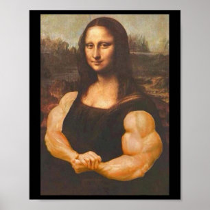 Mona Lisa Bodybuilding Muscle Gym Workout Outfits Poster