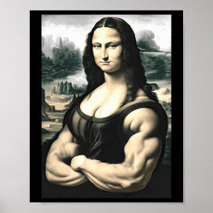 Mona Lisa Bodybuilding Parody Leonardo Da Vinci Me Poster