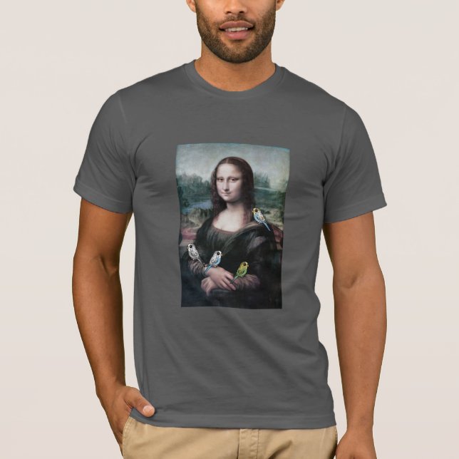 Mona Lisa & Budgies T-Shirt (Front)